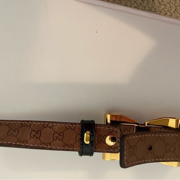 Gucci Bow Buckle belt black patent leather - Picture 2 of 4
